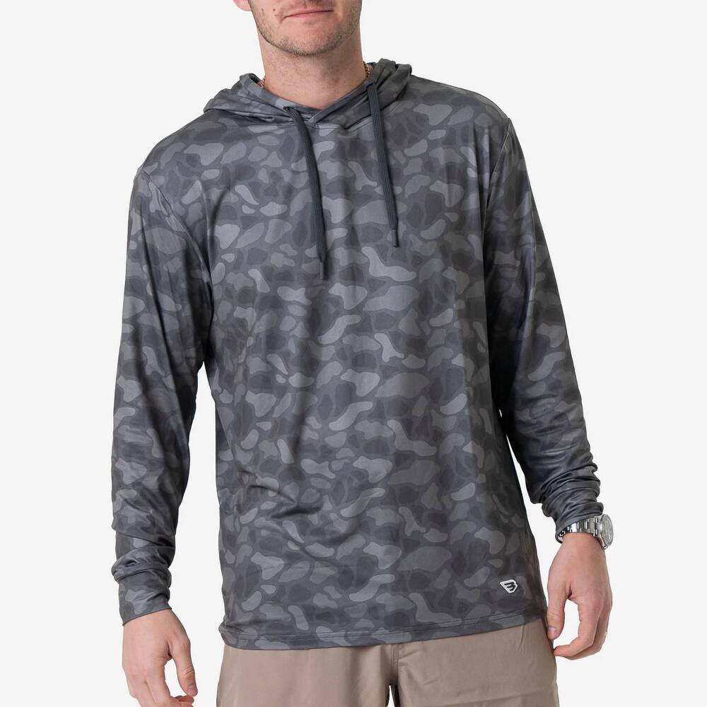 NEW BURLEBO performance hoodie in stone camo